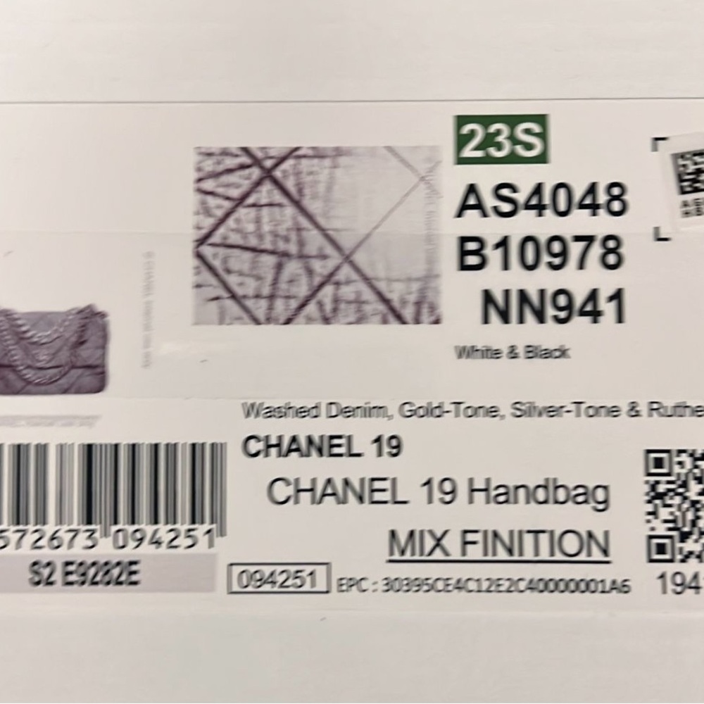 Like NEW grey Denim CHANEL 19 small bag with 2-tone chains